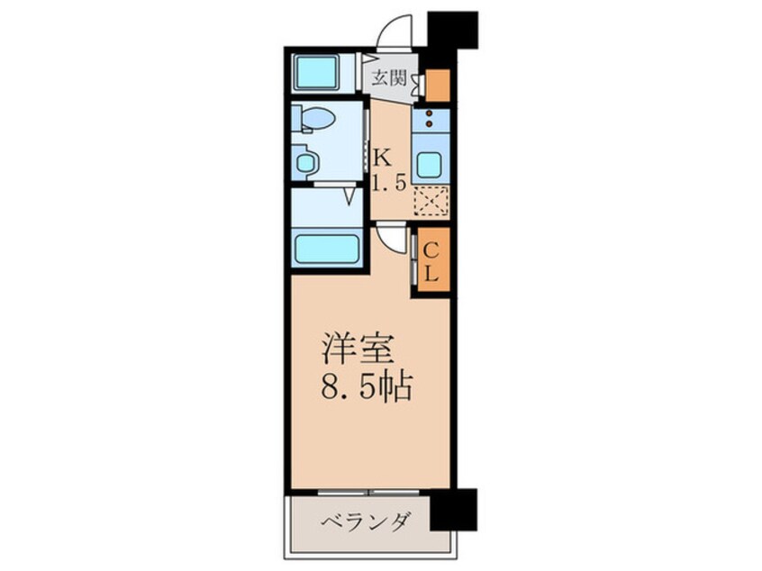 間取図 ｴｽﾃﾑﾌﾟﾗｻﾞ梅田中崎町Ⅲ(Ｎ608)