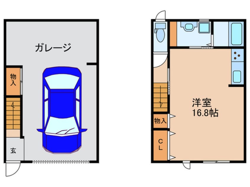 間取図 仮）岡田様ガレージハウス　Ａ棟