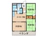 サンワロイヤルマンション２号館 3DKの間取り