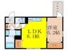 エスポアール正雀本町 1LDKの間取り