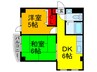 河内ハイツ 2DKの間取り