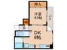 舎楽 1DKの間取り