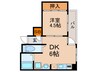 舎楽 1DKの間取り