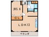 エルベコ－ト甲陽園 1LDKの間取り