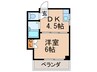 ドミ－ル深江橋 1DKの間取り