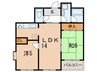第２テルアキビル 2LDKの間取り