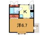 北野ハウス 1Kの間取り