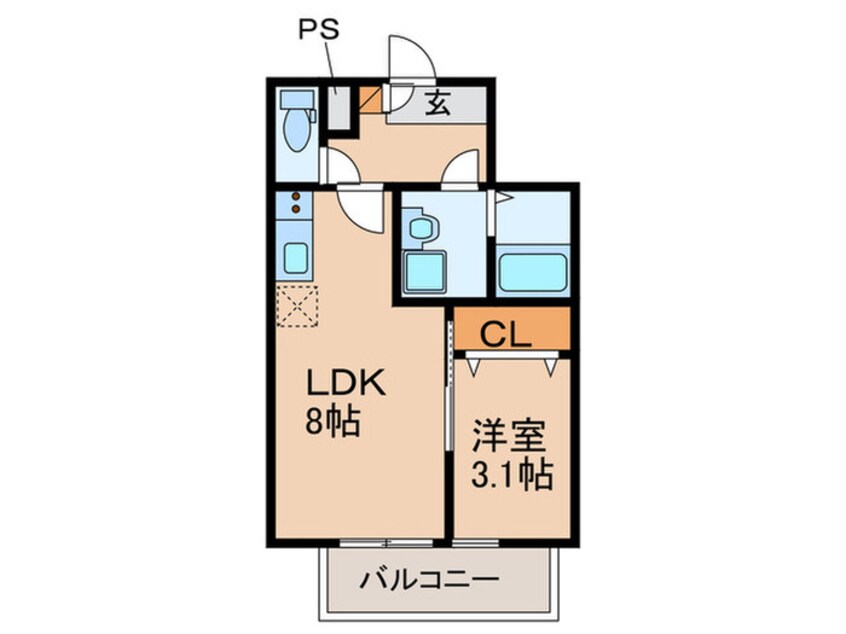 間取図 仮）ジーメゾン西湊ウィシエ