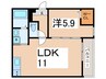 フェリシアーク加美 1LDKの間取り