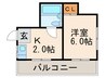 美華マンション 1Rの間取り