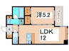 プレジオ長田 1LDKの間取り
