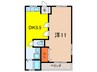 ロイヤルパ－ク仁川 1DKの間取り