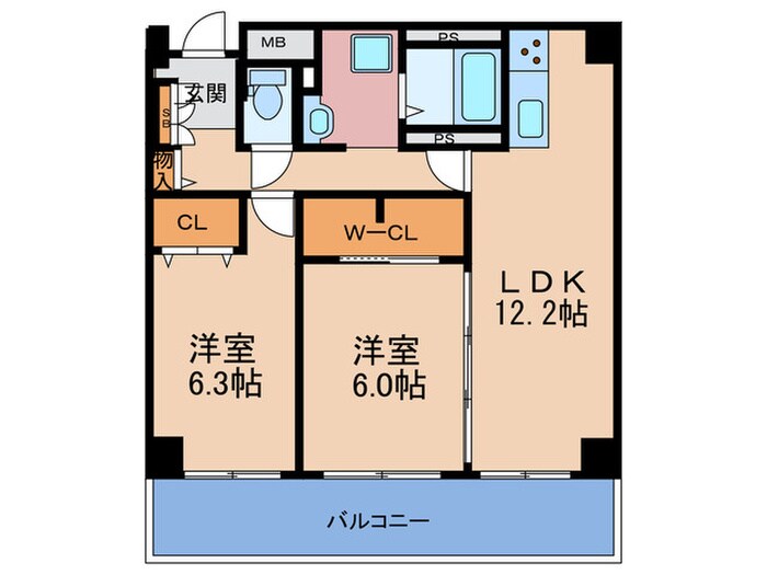 間取り図 レジディア西天満