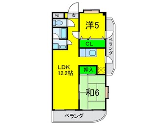 間取図 ペガサスⅡ番館住之江