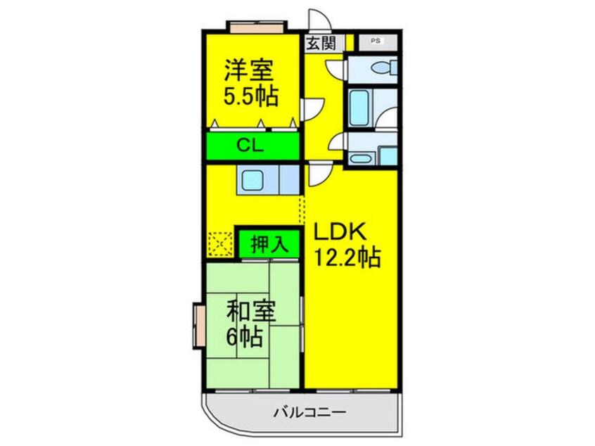 間取図 ペガサスⅡ番館住之江