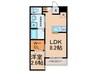 リアコート北田辺 1LDKの間取り