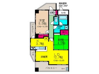 間取図 フュ－ジョンコ－ト豊中千里園