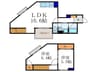 デラシオン御室(316) 2LDKの間取り