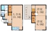 宇治市五ヶ庄北ノ庄貸家 2LDKの間取り