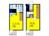 ヴェルビュ二条城東 1LDKの間取り