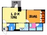 ヴェルビュ二条城東 1LDKの間取り