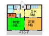 サントハウス小阪 2DKの間取り