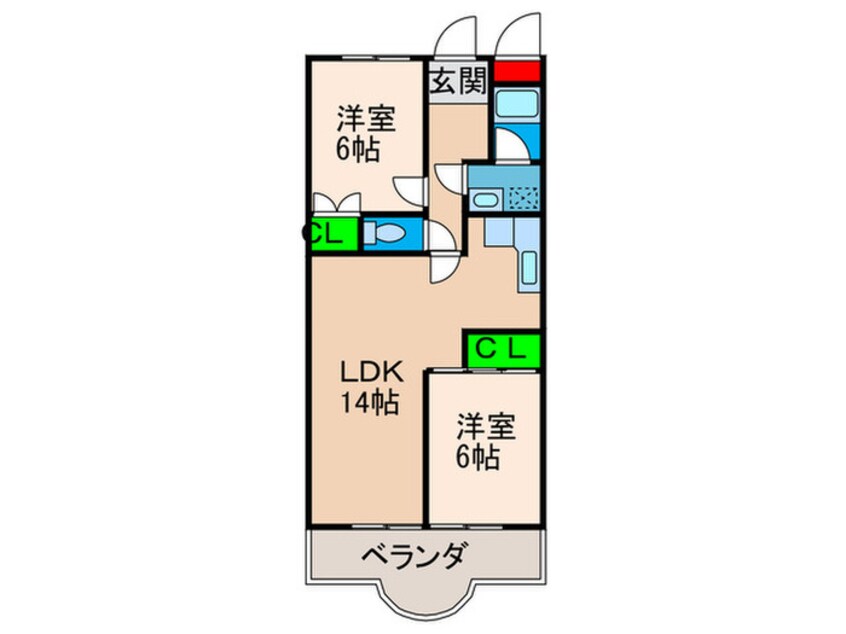 間取図 ピア・グレ－ス２１