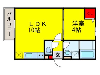 間取図 TATERUｱﾊﾟｰﾄﾒﾝﾄ加美鞍作2丁目A棟