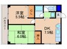 アマポーラ 2DKの間取り