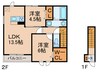 ウエスタンハイツ１７ 2LDKの間取り
