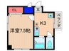ビクトワ－ル二条 1Kの間取り