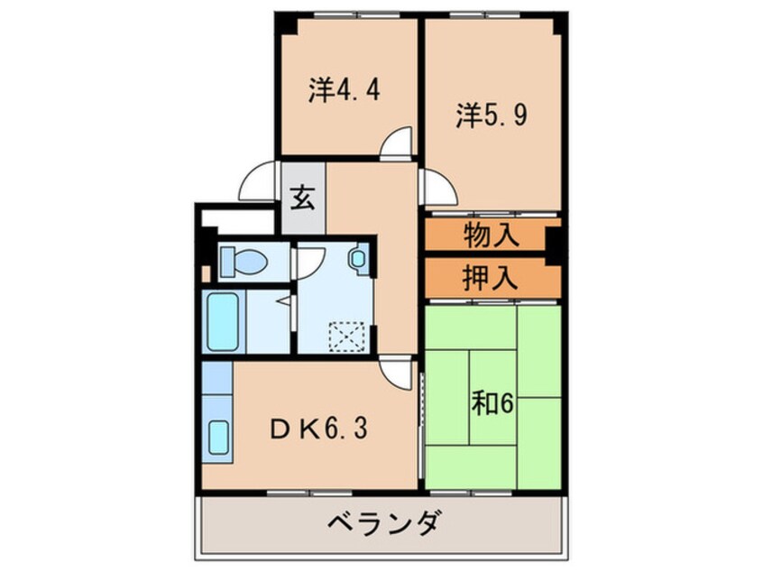 間取図 パストラル東園田