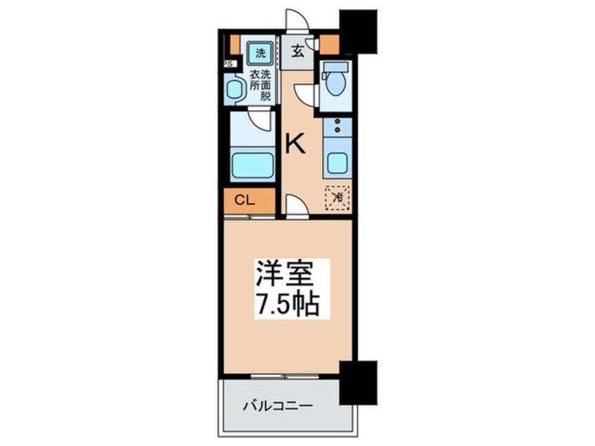 間取図 ｱｽｳﾞｪﾙ阿波座BLUE EARTH（714）