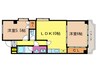 サンヴェール桂 2LDKの間取り