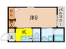 クレール上鳴尾 1Kの間取り