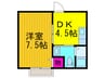 白芳荘２０号館 1DKの間取り