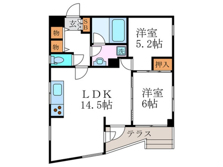 間取図 フォルム長岡天神（103）