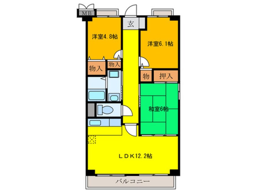 間取図 クレアール小松里