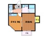 白芳荘２１号館 1DKの間取り