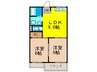 グランビュ－Ｂ棟 2LDKの間取り