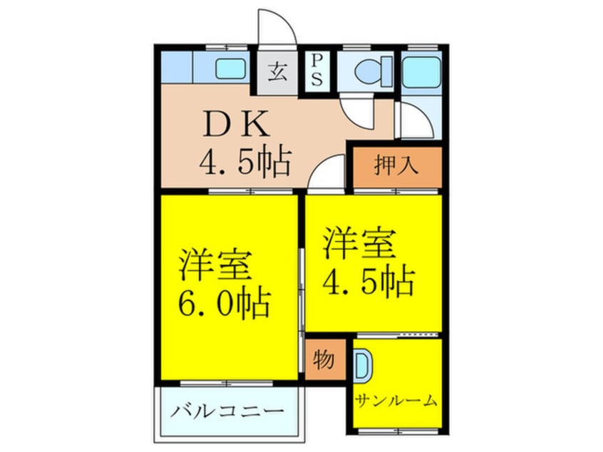 間取図 ヴィラナリ－大道