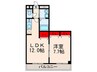 ｱﾝﾌﾟﾙ-ﾙﾌｪ-ﾙﾋﾞｴﾝﾄ高槻 1LDKの間取り