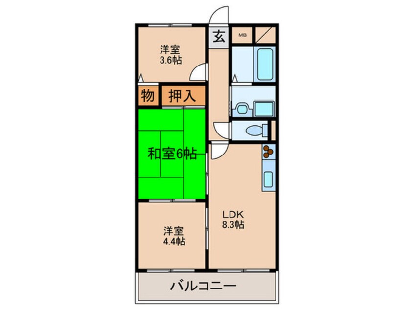 間取図 クラウンハイム菅原