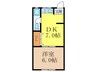 関山ビル 1DKの間取り