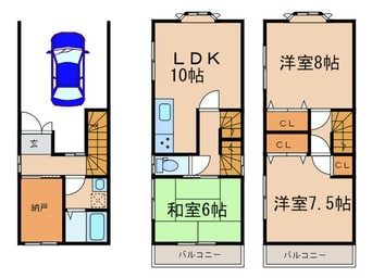 間取図 小倉町南堀池85-193貸家