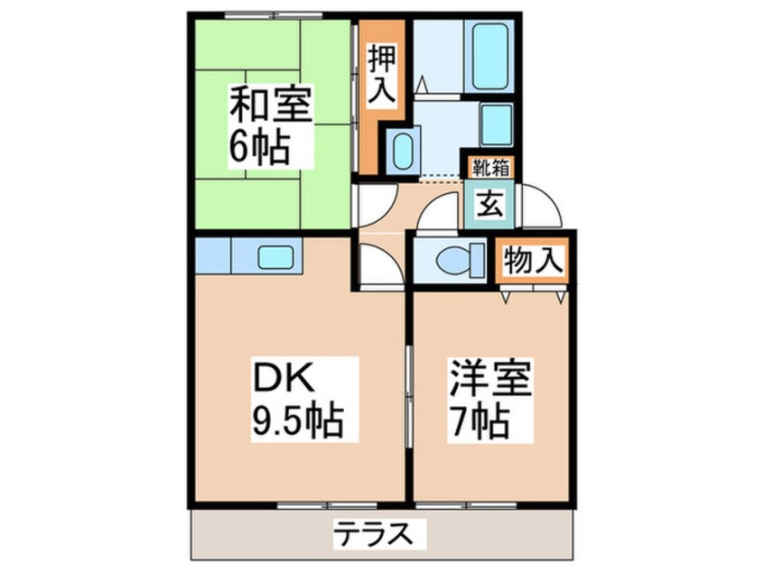 間取図 サンビレッジ奥野Ａ棟