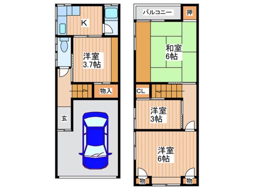 間取図 佐太中町6丁目貸家