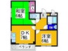 エムズマンション 2DKの間取り