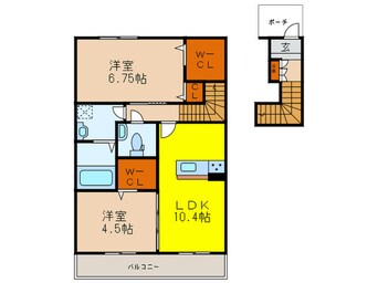 間取図 ｼｬｰﾒｿﾞﾝ宝塚中山寺ｾﾝﾄﾘﾋﾞｴ