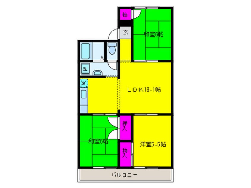 間取図 ファンタスト辻野Ⅰ